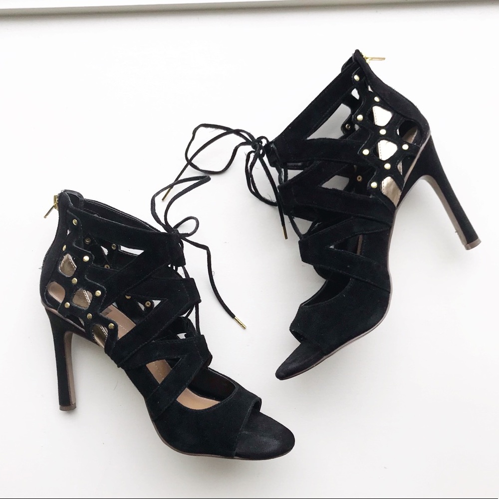 Dolce Vita Lace Up Suede Heels